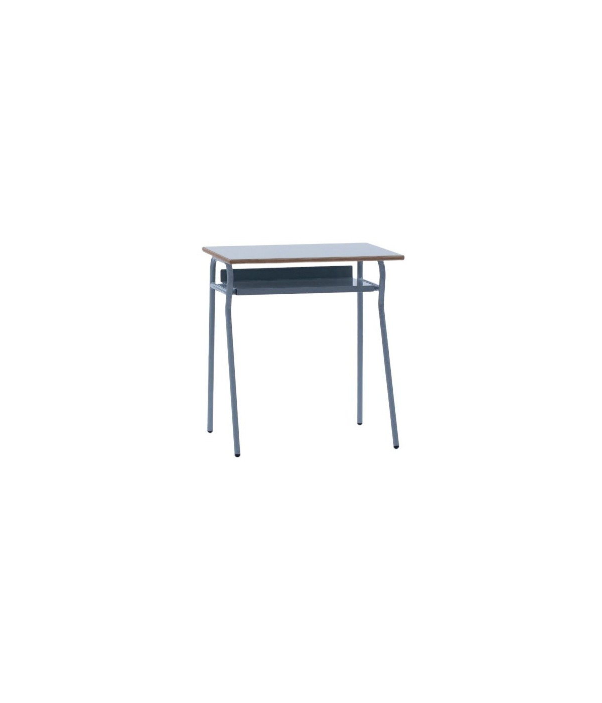MOBILI 2G - Banco Scuola Moderno Metallo Grigio Piano Melaminico Grigio 70x50x76,5 VISTA FRONTALE