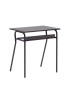 MOBILI 2G - Banco Scuola Moderno Metallo Canna Di Fucile Piano Melaminico Noce Invecchiato 70x50x76,5 vista frontale