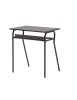 MOBILI 2G - Banco Scuola Moderno Metallo Canna Di Fucile Piano Melaminico Noce Invecchiato 70x50x76,5 vista frontale