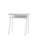 MOBILI 2G - Banco Scuola Moderno Metallo bianco Piano Melaminico bianco 70x50x76,5 vista frontale