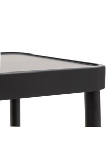 MOBILI 2G - Tavolino contemporaneo legno paglia nero shabby 100X50X43 vista piano