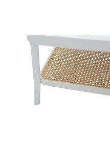 MOBILI 2G - Tavolino quadrato contemporaneo legno paglia bianco 60X60X43 vista paglia