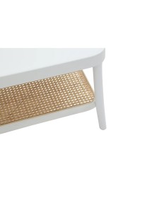 MOBILI 2G - Tavolino quadrato contemporaneo legno paglia bianco 60X60X43 vista ripiano