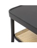 MOBILI 2G - Tavolino quadrato contemporaneo legno paglia nero 60X60X43 vista piano