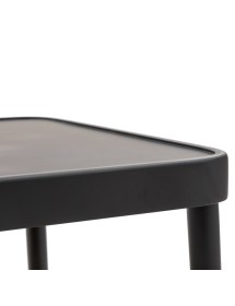 MOBILI 2G - Tavolino quadrato contemporaneo legno paglia nero 60X60X43 vista piano