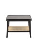 MOBILI 2G - Tavolino quadrato contemporaneo legno paglia nero 60X60X43 vista frontale