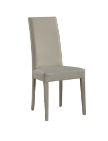 MOBILI 2G - SET 2 SEDIE MODERNE LEGNO ECOPELLE IMBOTTITA TORTORA vista frontale