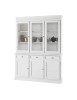 MOBILI 2G - Cristalliera 3 porte in legno bianco arte povera 155x42x203 VISTA FRONTALE