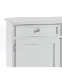 MOBILI 2G - Madia Credenza 4 porte 4 cassetti Arte povera bianco 203x42x86 VISTA FRONTALE CASSETTO E PORTA