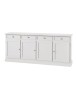 MOBILI 2G - Madia Credenza 4 porte 4 cassetti Arte povera bianco 203x42x86 VISTA FRONTALE