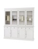 MOBILI 2G - CRISTALLIERA CLASSICA IN LEGNO 4 PORTE BIANCO SPORCO 203x42x203 VISTA FRONTALE