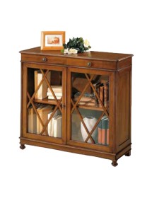 MOBILI 2G - MADIA LIBRERIA INGLESINA IN LEGNO TINTA NOCE 110X40X100 vista frontale