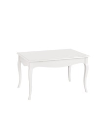 MOBILI 2G - Tavolino classico rettangolare legno bianco 80x50x45 vista frontale