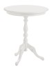 MOBILI 2G - Tavolino rotondo classico legno bianco 50x50x60 vista frontale