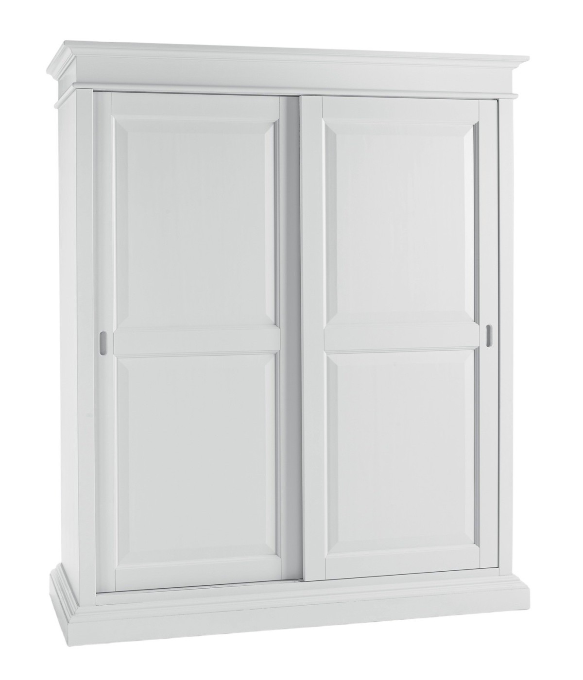 MOBILI 2G - Armadio arte povera 2 Ante scorrevoli legno bianco shabby 183x67x212 vista frontale