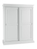 MOBILI 2G - Armadio arte povera 2 Ante scorrevoli legno bianco shabby 183x67x212 vista frontale