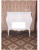 MOBILI 2G - Comò 3 cassetti bombato shabby legno bianco opaco 116X42X85 vista frontale