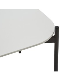 MOBILI 2G - Tavolino rettangolare moderno mdf polipropilene bianco nero 100X50X43,5 VISTA PIANO