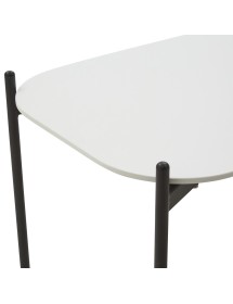 MOBILI 2G - Tavolino quadrato moderno mdf polipropilene bianco nero 51X51X43,5 vista gambe