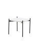 MOBILI 2G - Tavolino quadrato moderno mdf polipropilene bianco nero 51X51X43,5 vista laterale