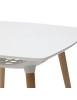 MOBILI 2G - Tavolino quadrato moderno bianco e legno 80X80X73 vista piano