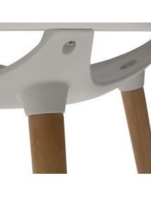 MOBILI 2G - Tavolino quadrato moderno bianco e legno 80X80X73 vista sotto piano