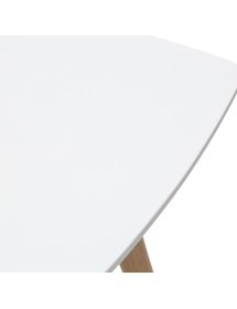 MOBILI 2G - Tavolino quadrato moderno bianco e legno 80X80X73 vista piano