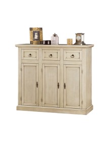 MOBILI 2G - MADIA CREDENZA IN LEGNO AVORIO PATINATO L.100 P.39 H.85 vista frontale