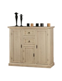 MOBILI 2G - MADIA CREDENZA IN LEGNO AVORIO PATINATO L.100 P.39 H.85 vista frontale