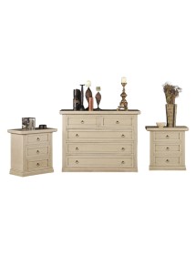 MOBILI 2G - GRUPPO COMO' 2 COMODINI CLASSICO LACCATO AVORIO vista frontale