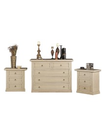 MOBILI 2G - GRUPPO COMO' 2 COMODINI CLASSICO LACCATO AVORIO vista frontale