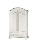 MOBILI 2G - ARMADIO 2 ANTE LEGNO SHABBY BIANCO E VERDE SALVIA 125X61X200 VISTA FRONTALE
