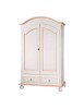 MOBILI 2G - ARMADIO 2 ANTE LEGNO SHABBY BIANCO E ROSA 125X61X200 VISTA FRONTALE