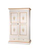 MOBILI 2G - ARMADIO 2 PORTE LEGNO SHABBY BIANCO E DECORI ARANCIONI 125X61X200 ISTA FRONTALE