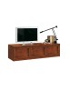 MOBILI 2G - BASE PORTA TV 3 CESTONI CLASSICA LEGNO NOCE 159X60x50 VISTA FRONTALE