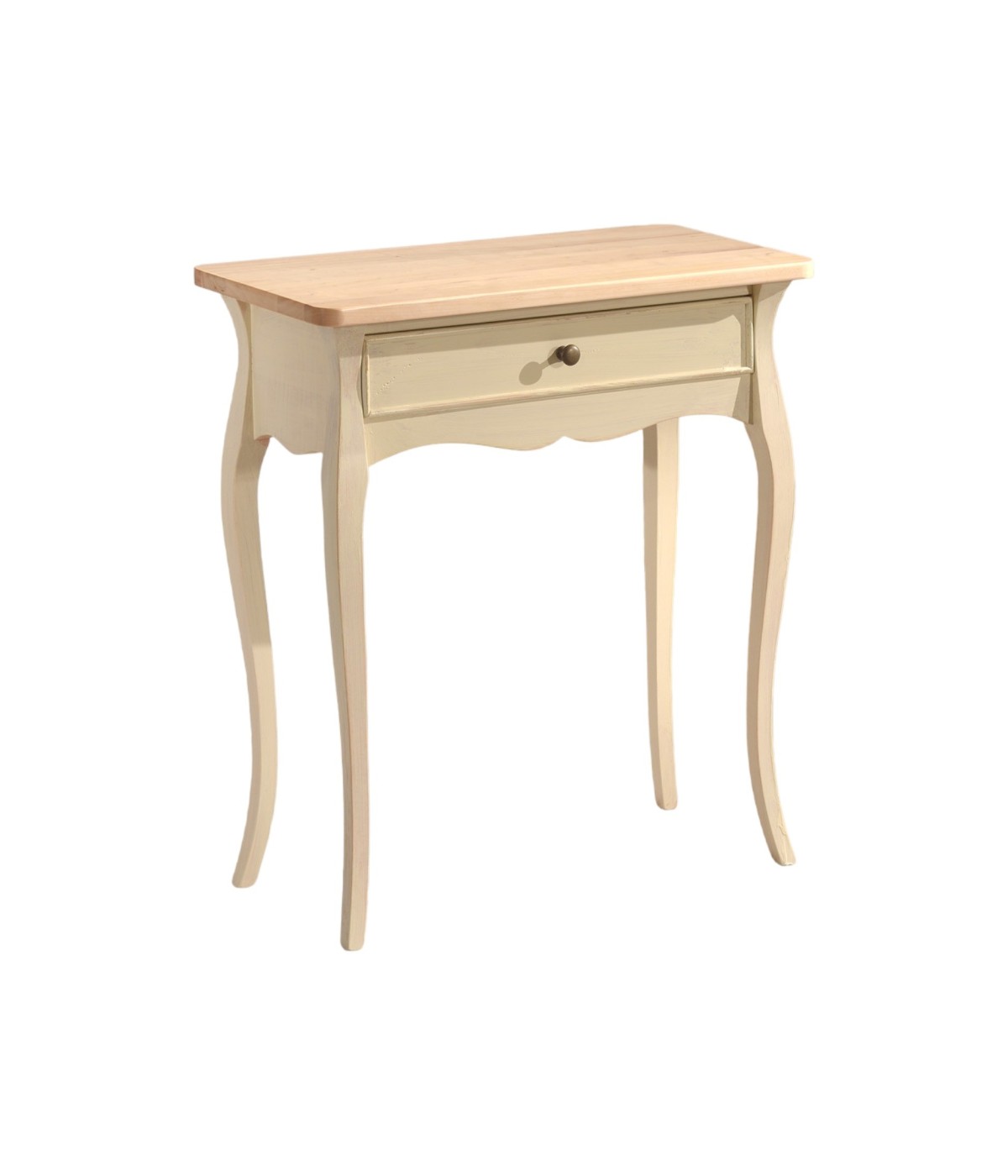 MOBILI 2G - CONSOLLE IN LEGNO BICOLORE LACCATO AVORIO L.62 P.31 H.70 VISTA FRONTALE