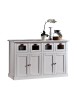 MOBILI 2G - MADIA CREDENZA 4 PORTE 4 CASSETTI LEGNO BIANCO 130X50X86 VISTA FRONTALE
