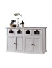MOBILI 2G - MADIA CREDENZA 4 PORTE 4 CASSETTI LEGNO BIANCO 130X50X86 VISTA FRONTALE