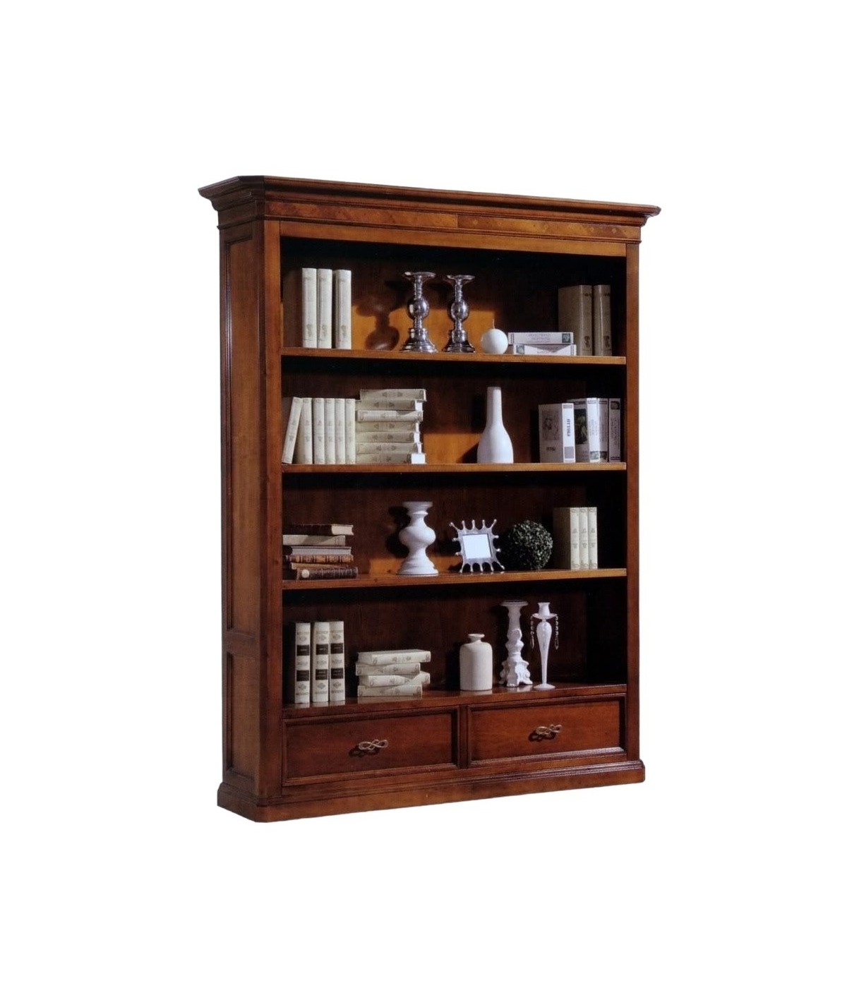 MOBILI 2G - LIBRERIA ARTE POVERA IN LEGNO BASSANO L.163 P.45 H.210 VISTA FRONTALE