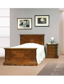 MOBILI 2G - LETTO BASSANO ARTE POVERA IN LEGNO 1 PIAZZA E MEZZA VISTA FRONTALE