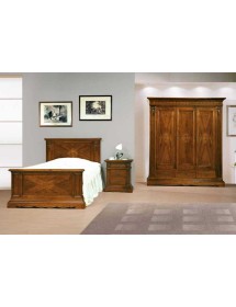 MOBILI 2G - LETTO BASSANO ARTE POVERA IN LEGNO 1 PIAZZA E MEZZA vista frontale