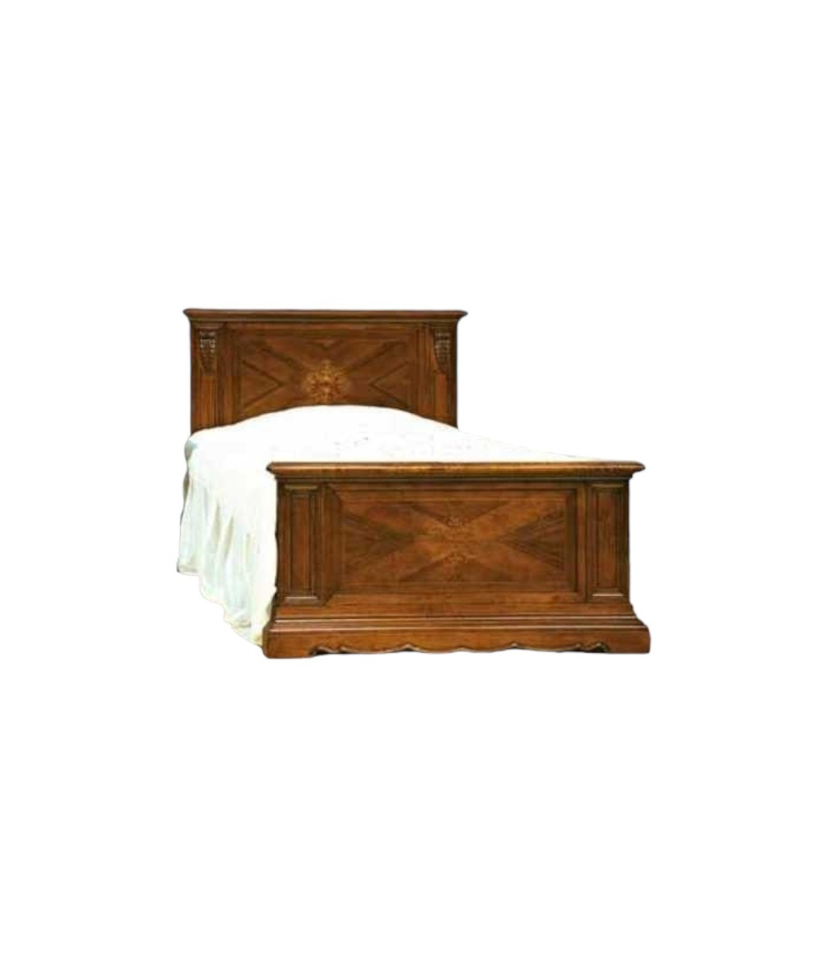 MOBILI 2G - LETTO BASSANO ARTE POVERA IN LEGNO 1 PIAZZA E MEZZA vista frontale