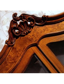 MOBILI 2G - VETRINA LEGNO 1 PORTA IMPERO FINITURA NOCE BASSANO 72x46x214 vista frontale