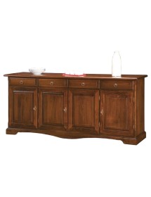 MADIA CREDENZA ARTE POVERA LEGNO TINTA NOCE/BIANCO L.205 P.42 H.85 (611) vista frontale