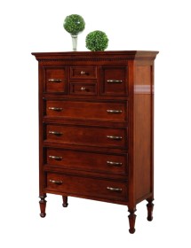 MOBILI 2G - CASSETTIERA 8 CASSETTI LEGNO INTAGLIO FINITURA BASSANO 90X42X129 VISTA FRONTALE