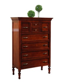 MOBILI 2G - CASSETTIERA 8 CASSETTI LEGNO INTAGLIO FINITURA BASSANO 90X42X129 VISTA FRONTALE