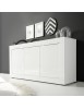 MOBILI 2G - MADIA MODERNA 3 ANTE BIANCO LUCIDO 160X43X86 VISTA FRONTALE