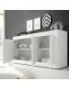 MOBILI 2G - MADIA MODERNA 3 ANTE BIANCO LUCIDO 160X43X86 VISTA FRONTALE INTERNA