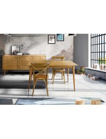 MOBILI 2G - SET 2 Sedie Cross Bistrot shabby vintage legno Olmo seduta rivestita Rattan naturale VISTA SCHIENALE