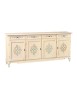 MOBILI 2G - MADIA CREDENZA CLASSICA LEGNO AVORIO PENNELLATO CON DECORI 205X42X94 vista frontale